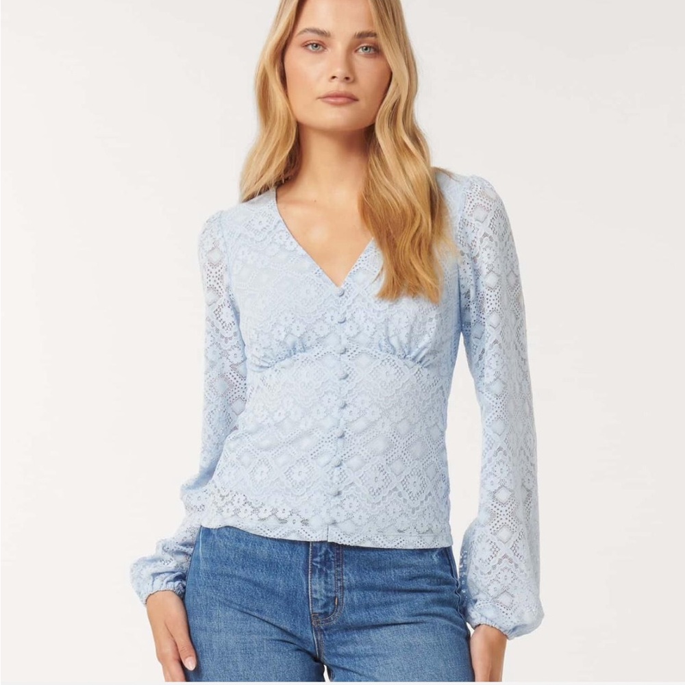 Ever New Serenity Button Front Lace Blouse